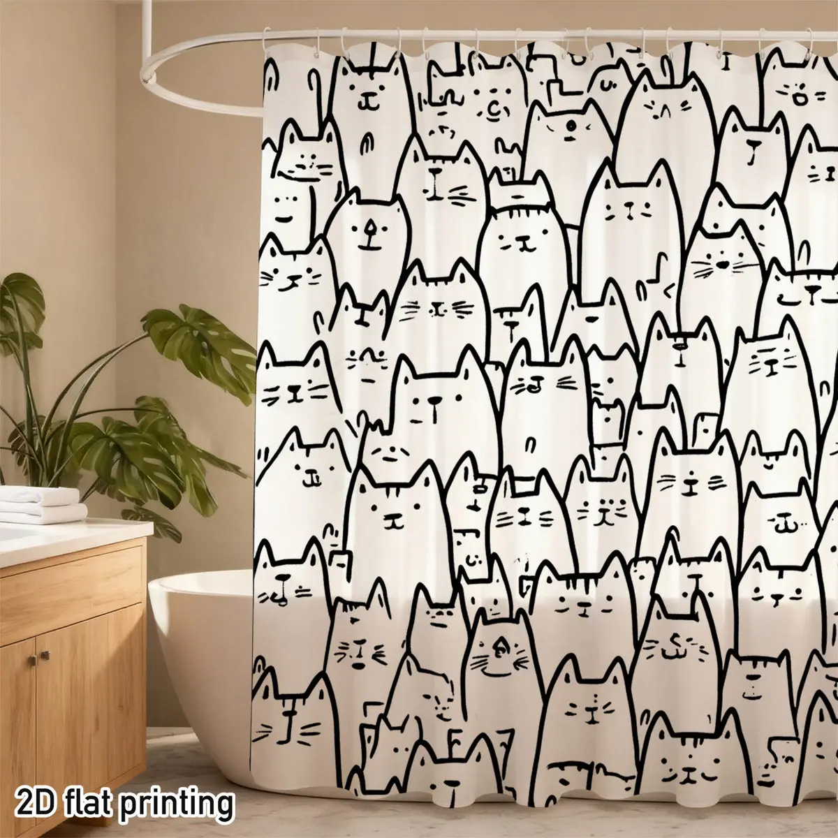 Shower Curtain Polyester Cute Kitten Faces Print Waterproof Design Bathroom Decor for Cat Lovers Pet Themed Home Accessory
Shower Curtain Polyester Cute Kitten Faces Print Waterproof Design Bathroom Decor for Cat Lovers Pet Themed Home Accessory