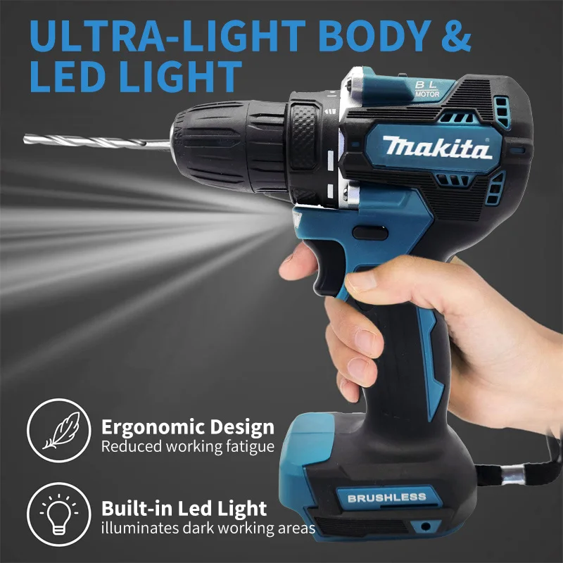 Makita Cordless Driver Drill 18V Brushless Electric Impact Screwdriver Rechargeable Power Tool
Makita Cordless Driver Drill 18V Brushless Electric Impact Screwdriver Rechargeable Power Tool