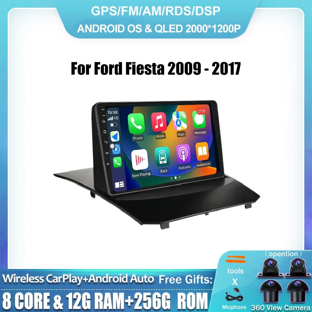 For Ford Fiesta 2009 - 2017 Car Radio Stereo DSP GPS Navigation SWC DSP Android 14 Bluetooth 4G Lte Carplay WIFI NO 2 din DVD
For Ford Fiesta 2009 - 2017 Car Radio Stereo DSP GPS Navigation SWC DSP Android 14 Bluetooth 4G Lte Carplay WIFI NO 2 din DVD