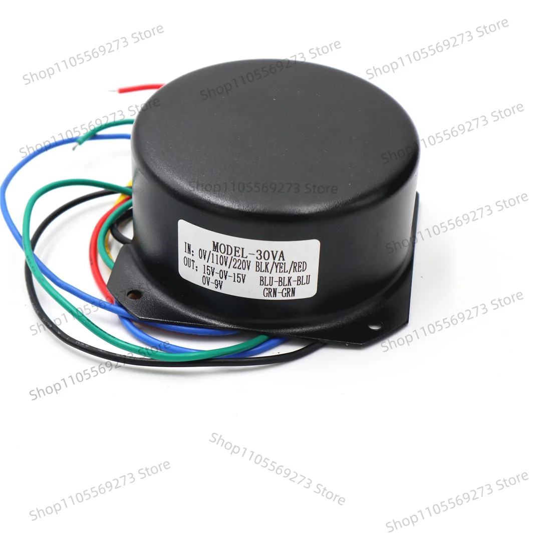 30W Toroidal Transformer AC 115V/230V to Dual 15V + Single 9V, Fully Encapsulated with Shield Case for Audio Amplifier
30W Toroidal Transformer AC 115V/230V to Dual 15V + Single 9V, Fully Encapsulated with Shield Case for Audio Amplifier