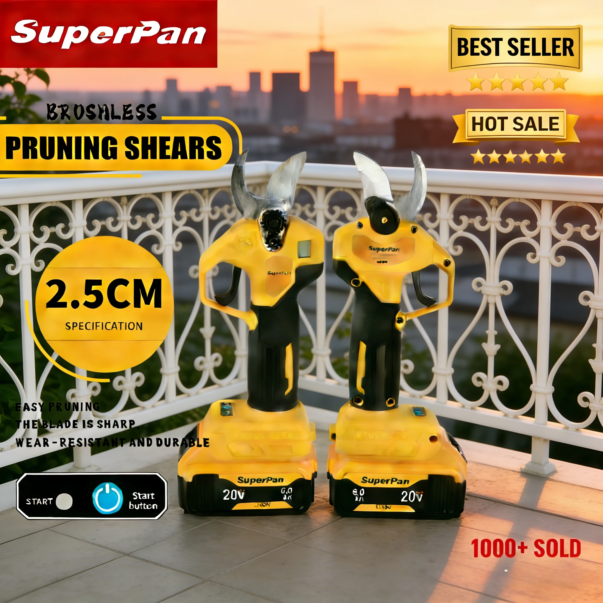 SuperPan Brushless Electric Pruning Shears 45mm Opening & 20X Effort-Saving for Orchard & Florist Use for dewalt 20V battery pin
SuperPan Brushless Electric Pruning Shears 45mm Opening & 20X Effort-Saving for Orchard & Florist Use for dewalt 20V battery pin