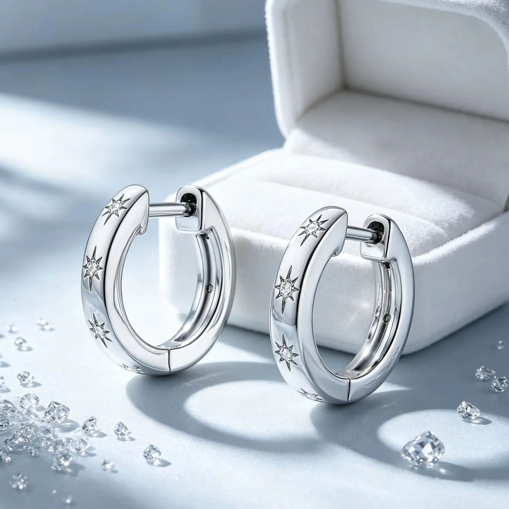 Original Earring 925 Sterling Silver Starlight Round Shape Hoop Earring For Women Party Jewelry Gift
Original Earring 925 Sterling Silver Starlight Round Shape Hoop Earring For Women Party Jewelry Gift