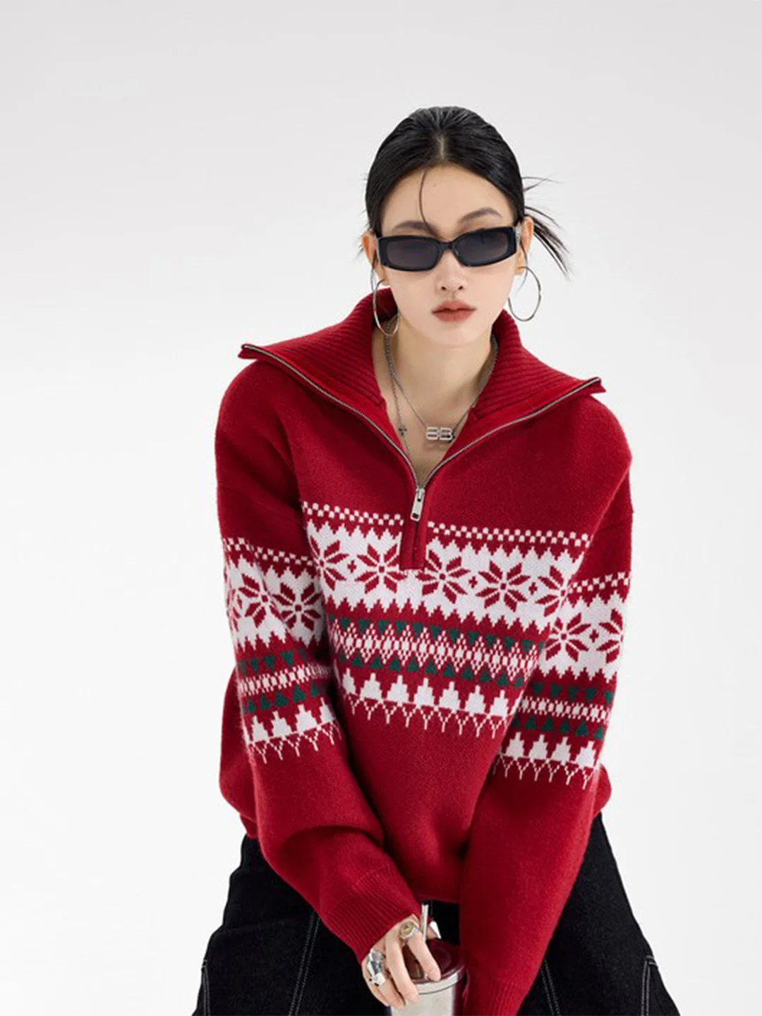 Американский вязаный свитер Fair Isle с молнией, зимний, модный, повседневный, с геометрическим узором, высоким воротником, длинными рукавами
Американский вязаный свитер Fair Isle с молнией, зимний, модный, повседневный, с геометрическим узором, высоким воротником, длинными рукавами