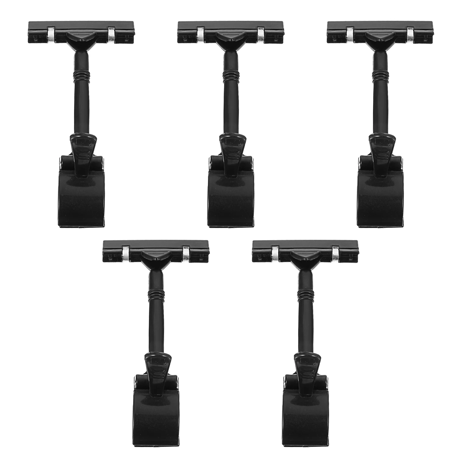 5pcs Price Tag Holder Black Plastic Double Head Clip Label Stand Display Rack for Cards Menu Photos Advertising
5pcs Price Tag Holder Black Plastic Double Head Clip Label Stand Display Rack for Cards Menu Photos Advertising