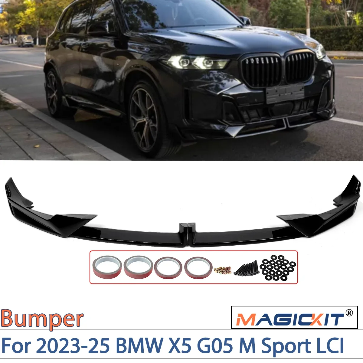 MAGICKIT MP Style Глянцевый черный передний бампер, спойлер для BMW X5 G05 M Sport LCI 2023-25, автомобильные аксессуары
MAGICKIT MP Style Глянцевый черный передний бампер, спойлер для BMW X5 G05 M Sport LCI 2023-25, автомобильные аксессуары