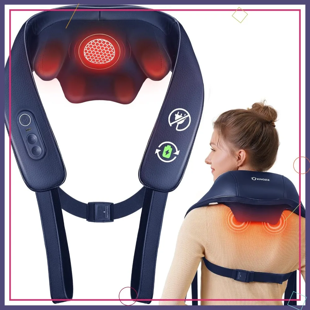 Neck & Shoulder Massager with Heat, Cordless 4D Shiatsu Deep Kneading for Pain Relief, Gift for Dad Mom Blue
Neck & Shoulder Massager with Heat, Cordless 4D Shiatsu Deep Kneading for Pain Relief, Gift for Dad Mom Blue