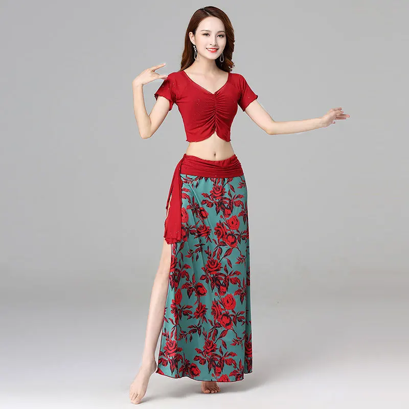Customized Belly Dance Suit Practice Clothing Top with Side Opening Printed Long Skirt Female Sexy Performance Dress Set
Customized Belly Dance Suit Practice Clothing Top with Side Opening Printed Long Skirt Female Sexy Performance Dress Set