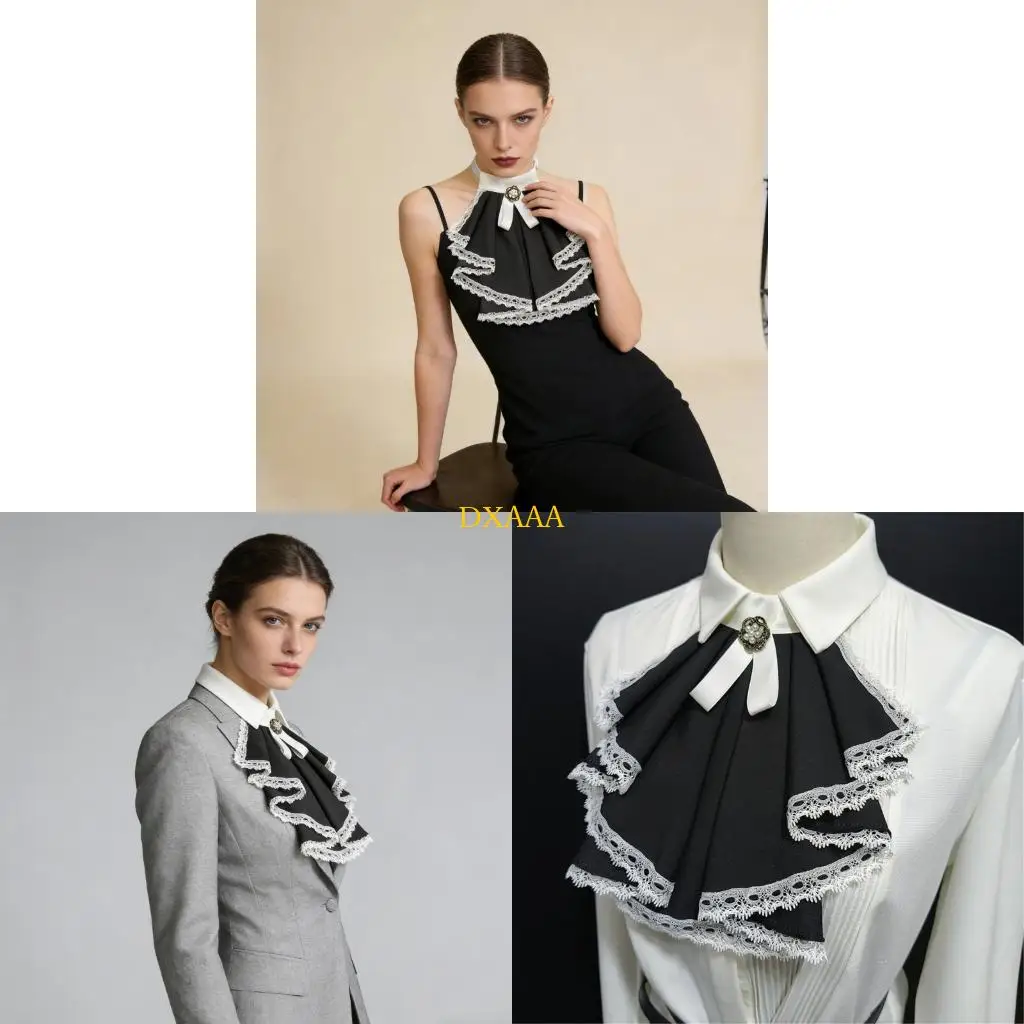 DXAA Portable Layered Ruffle Lace Detachable Faux Collar with Elastic Comfort Design for Travel and Fashion Enhancement
DXAA Portable Layered Ruffle Lace Detachable Faux Collar with Elastic Comfort Design for Travel and Fashion Enhancement
