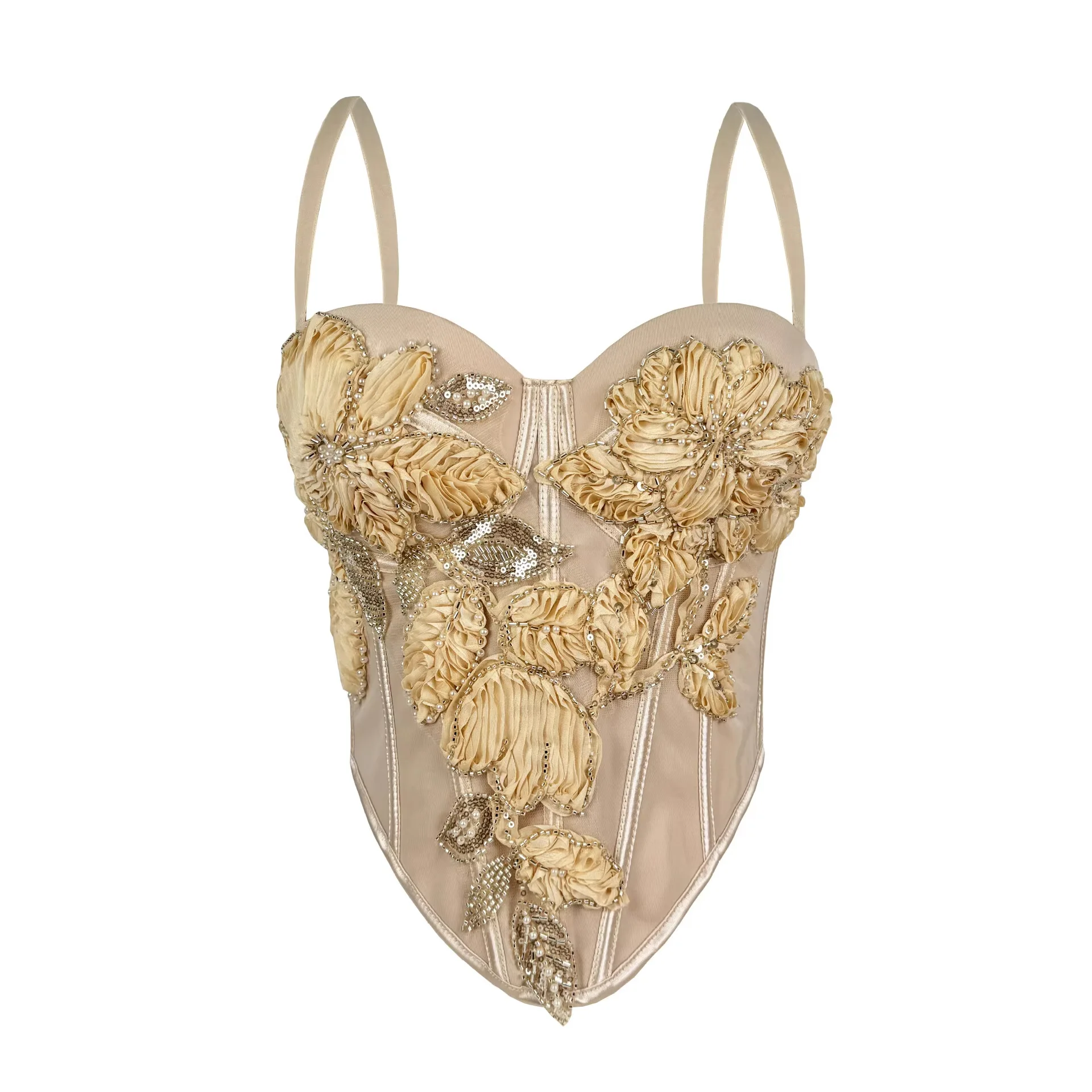 Handmade Flower Fishbone Tops Bra Cups Shaper Straps Outfit Women Sexy Sleeveless Slim Vest Fashion Corsets Party Bustier Summer
Handmade Flower Fishbone Tops Bra Cups Shaper Straps Outfit Women Sexy Sleeveless Slim Vest Fashion Corsets Party Bustier Summer