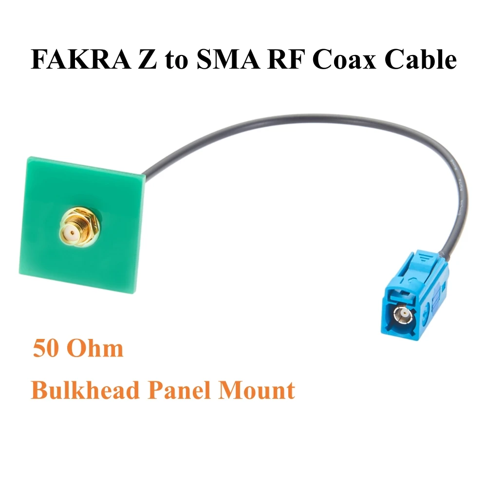 FAKRA Z Female to SMA Female Bulkhead RF Coaxial Cable 50 Ohm RG174 Automotive Antenna Jumper Cable for GPS GNSS, ADAS, WiFi
FAKRA Z Female to SMA Female Bulkhead RF Coaxial Cable 50 Ohm RG174 Automotive Antenna Jumper Cable for GPS GNSS, ADAS, WiFi
