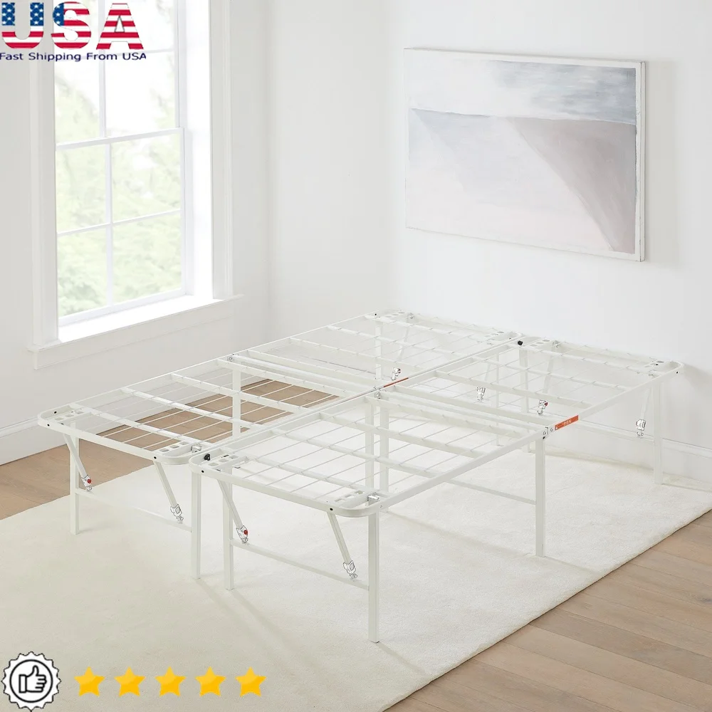 Queen 14 Inch High Profile Foldable Steel Bed Frame with Storage Durable Heavy Duty Metal Platform Easy Assembly
Queen 14 Inch High Profile Foldable Steel Bed Frame with Storage Durable Heavy Duty Metal Platform Easy Assembly