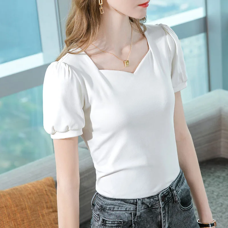 Short SleevetWomen's Summer-shirt2025New women's vintage square-neck solid color cotton-shirt with French puff sleeves
Short SleevetWomen's Summer-shirt2025New women's vintage square-neck solid color cotton-shirt with French puff sleeves