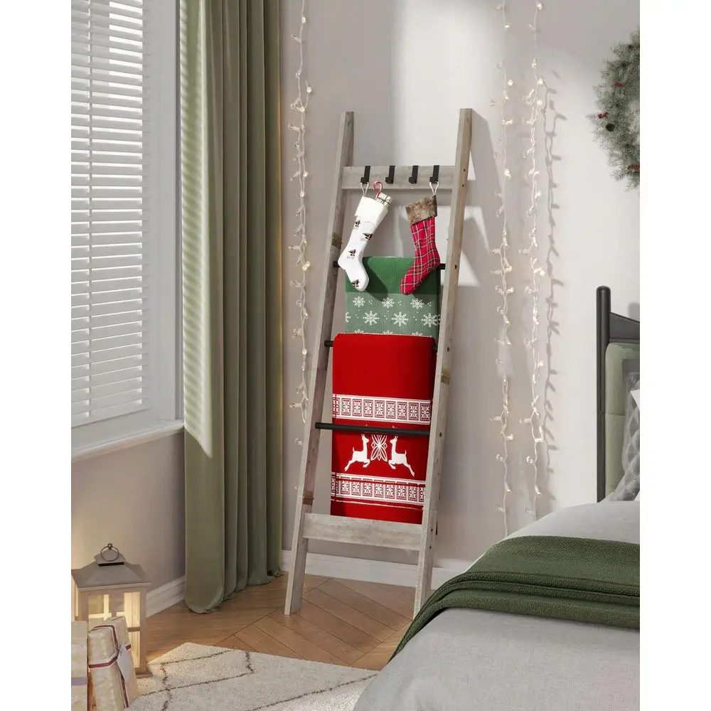 Blanket Ladder Shelf For Living Room, Decorative Quilt Rack With 4 Removable Hooks, 5Tier Farmhouse Ladder Holder Organizer For
Blanket Ladder Shelf For Living Room, Decorative Quilt Rack With 4 Removable Hooks, 5Tier Farmhouse Ladder Holder Organizer For