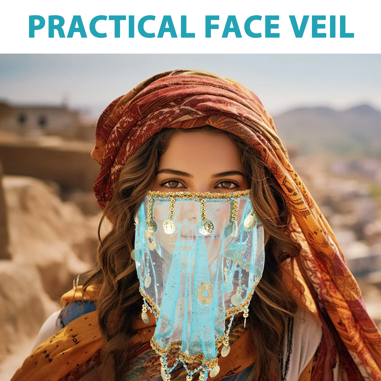Women Face Veil Exotic Tribal Dance Accessory Lightweight Breathable Design for Cosplay Party Masquerade Ball Stage Performance
Women Face Veil Exotic Tribal Dance Accessory Lightweight Breathable Design for Cosplay Party Masquerade Ball Stage Performance