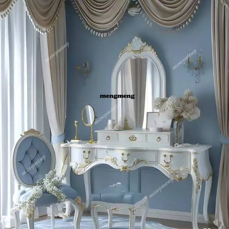 Lamp European Makeup Vanity Desk Luxury Glass White Vintage Makeup Vanity Desk Mirror Modern Kaptafel Furnitures For Bedroom
Lamp European Makeup Vanity Desk Luxury Glass White Vintage Makeup Vanity Desk Mirror Modern Kaptafel Furnitures For Bedroom