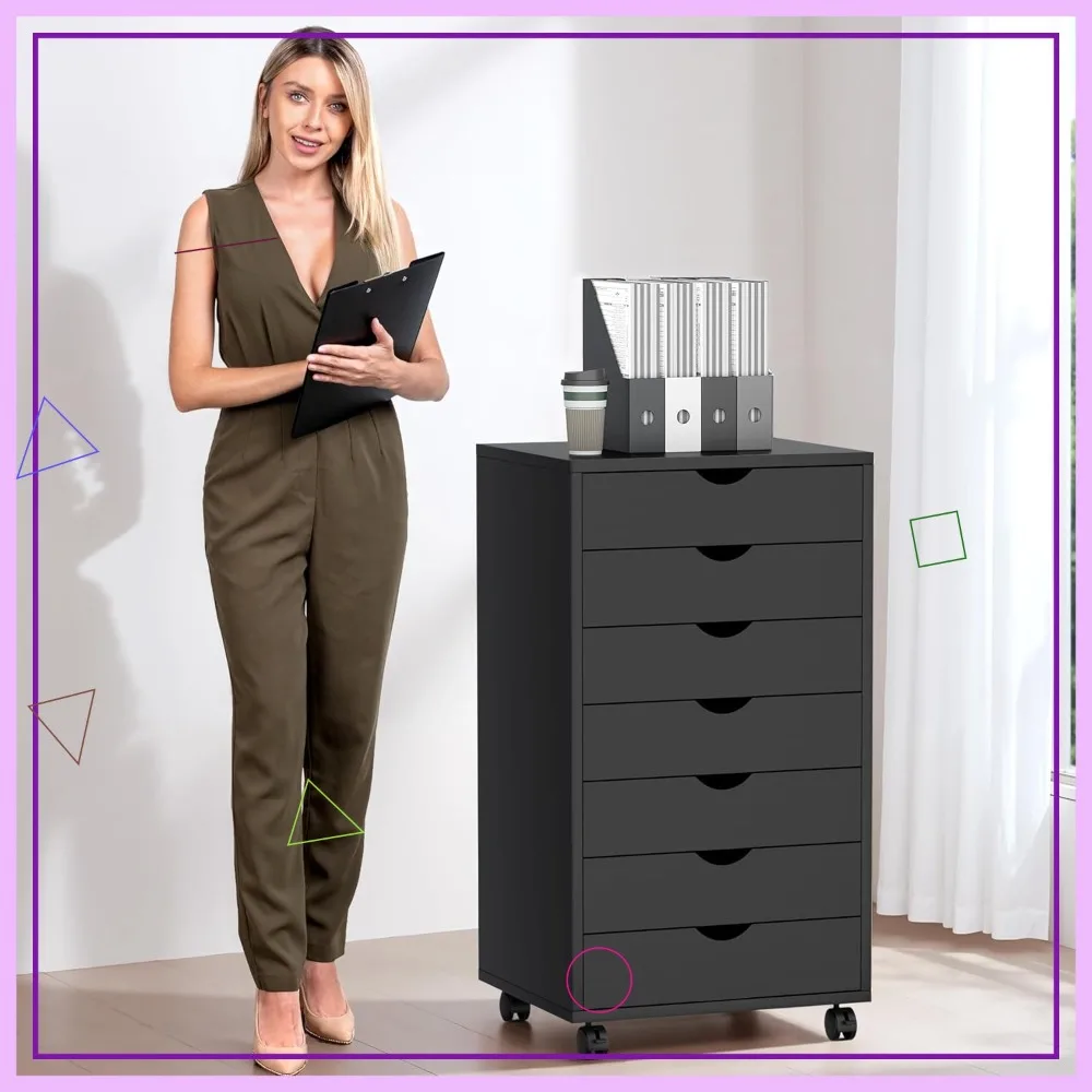 Офисный шкаф для документов на 7 ящиков, черный, мобильный, на колесиках, для эффективной организации хранения
Офисный шкаф для документов на 7 ящиков, черный, мобильный, на колесиках, для эффективной организации хранения