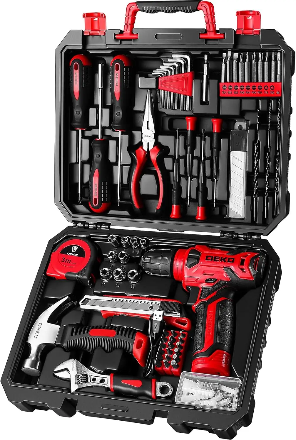 8V Cordless Drill Set, 126 Piece Home Tool Kit with Rechargeable Drill, Hand Tools for Women DIY
8V Cordless Drill Set, 126 Piece Home Tool Kit with Rechargeable Drill, Hand Tools for Women DIY