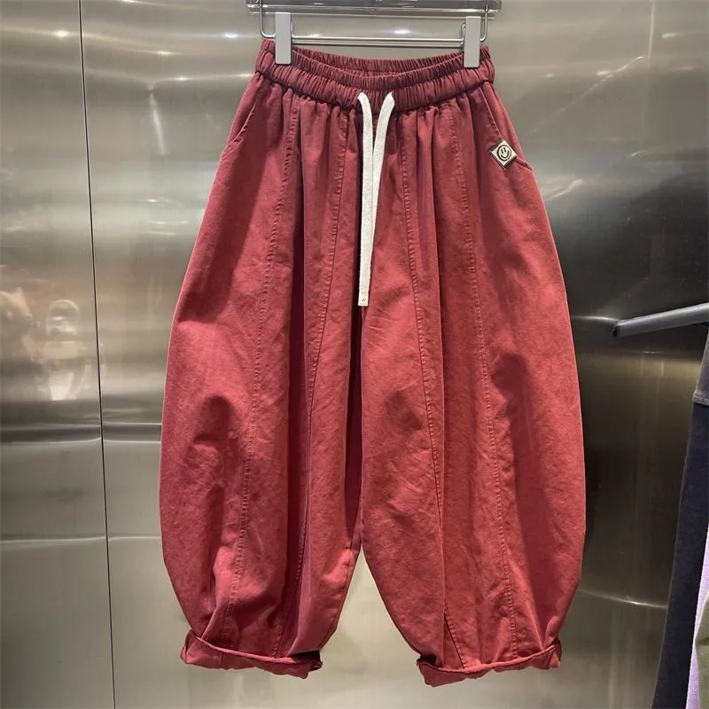 Women's Red Elastic Waist Baggy Pants Drawstring Casual Lantern Trousers
Women's Red Elastic Waist Baggy Pants Drawstring Casual Lantern Trousers