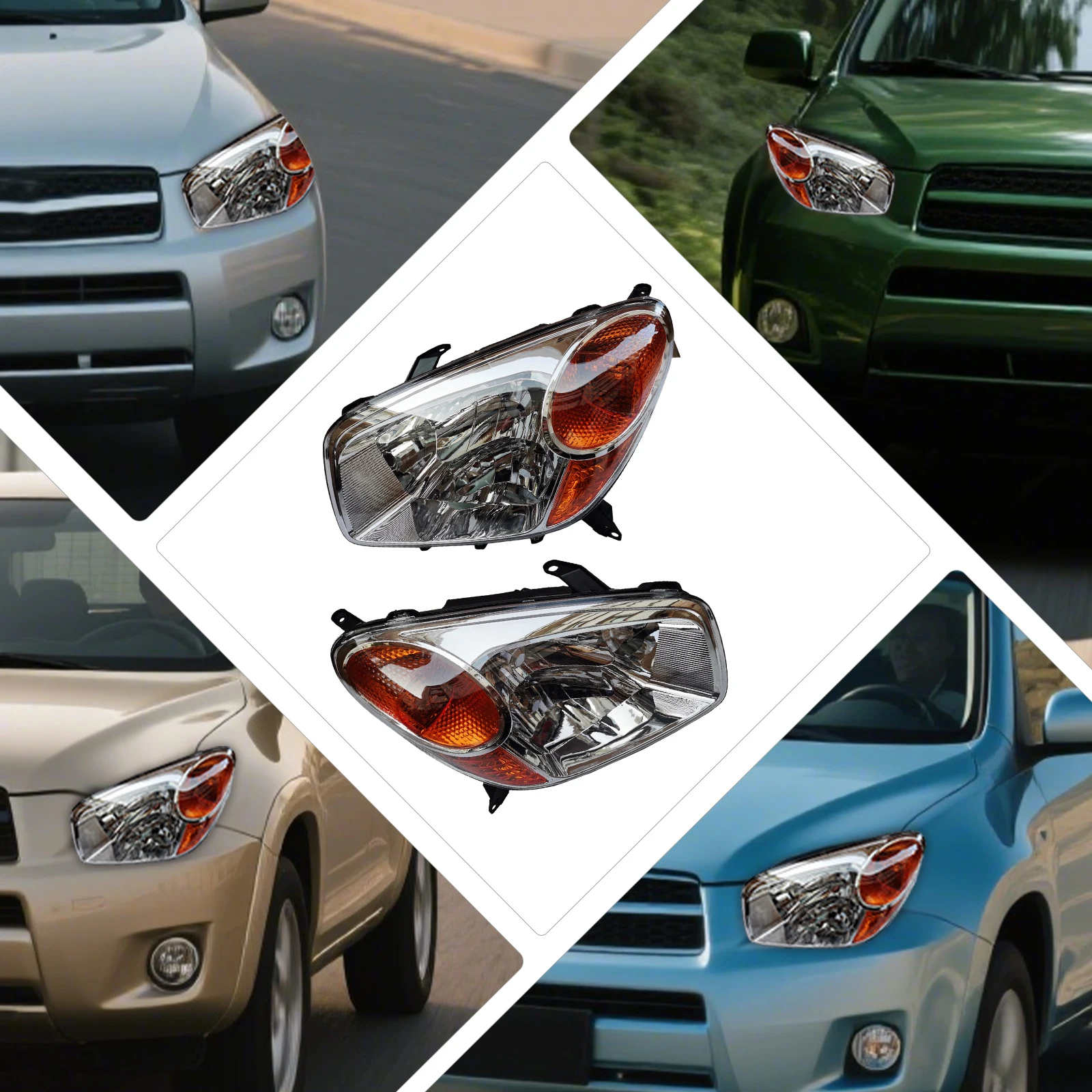 Direct Fit Headlights for 04-05 Toyota RAV4, OEM 8110542280/8110642280, High Light Transmission PC Lens, Left+Right Pair Set
Direct Fit Headlights for 04-05 Toyota RAV4, OEM 8110542280/8110642280, High Light Transmission PC Lens, Left+Right Pair Set