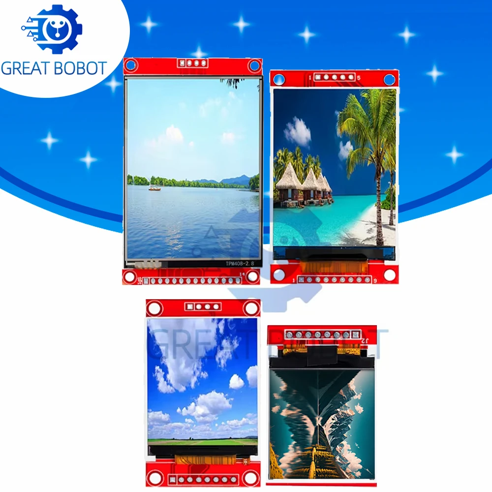1.44/1.8/2.2/2.8 Inch TFT Full Color Screen LCD Module ILI9341 Driver Interface SPI for Arduino
1.44/1.8/2.2/2.8 Inch TFT Full Color Screen LCD Module ILI9341 Driver Interface SPI for Arduino