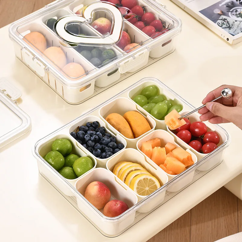 Divided Serving Tray with Lid and Handle, Portable Snackle Box Charcuterie Container for Fruit, Nuts, Tray Snack Box for Picnic
Divided Serving Tray with Lid and Handle, Portable Snackle Box Charcuterie Container for Fruit, Nuts, Tray Snack Box for Picnic
