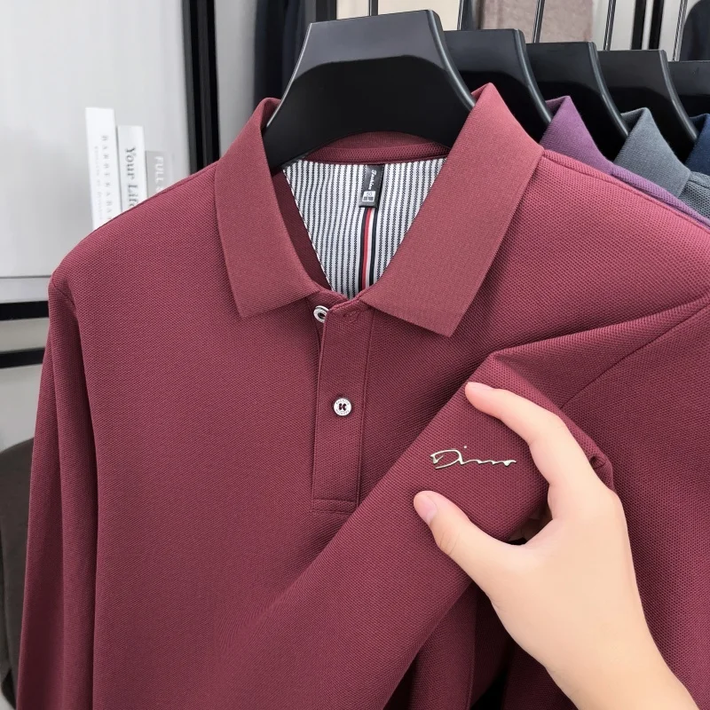 Light luxury men's pure cotton long sleeve polo shirt high-end brand Korean style fashion letter embossed solid color T-shirt
Light luxury men's pure cotton long sleeve polo shirt high-end brand Korean style fashion letter embossed solid color T-shirt