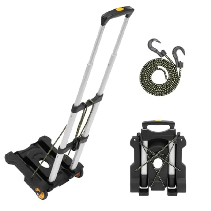Folding Luggage Cart with Wheels, Foldable Hand Truck Dolly Carries 77 lbs, 4 lbs Lightweight, Fits Carry-On, Telescoping Handl
Folding Luggage Cart with Wheels, Foldable Hand Truck Dolly Carries 77 lbs, 4 lbs Lightweight, Fits Carry-On, Telescoping Handl
