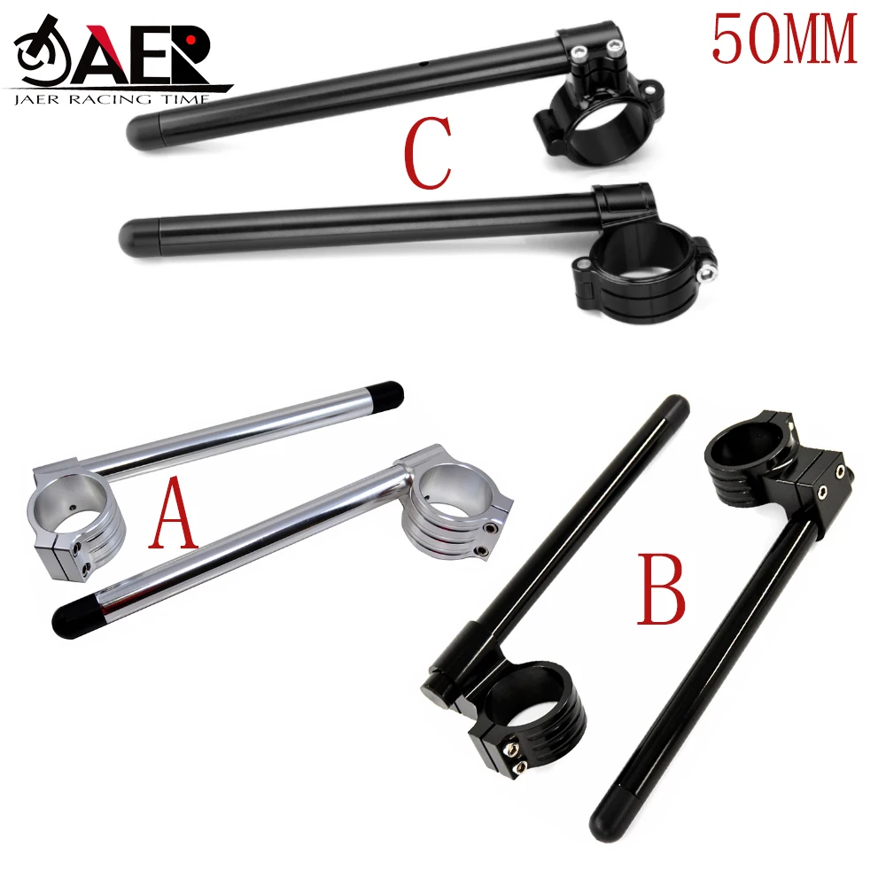 50mm Motorcycle CNC Billet Aluminum Adjustable Clip-On Handlebar Fit most of sport bike with 50mm fork clip motor
50mm Motorcycle CNC Billet Aluminum Adjustable Clip-On Handlebar Fit most of sport bike with 50mm fork clip motor