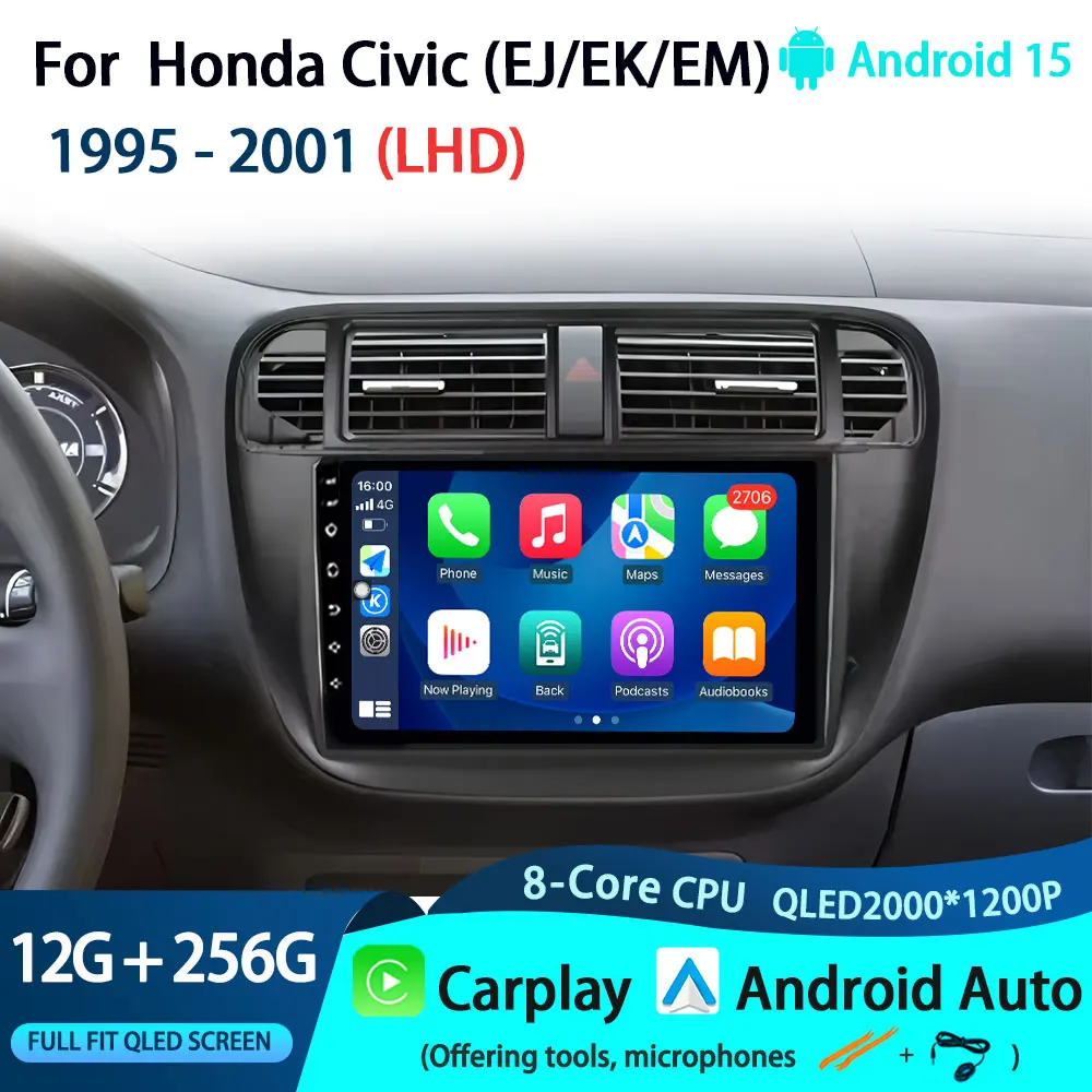 9" Android 15 Player for Honda Civic (EJ/EK/EM) 1995 - 2001 GPS Navigation Wireless Carplay Auto Car Radio Multimedia
9" Android 15 Player for Honda Civic (EJ/EK/EM) 1995 - 2001 GPS Navigation Wireless Carplay Auto Car Radio Multimedia