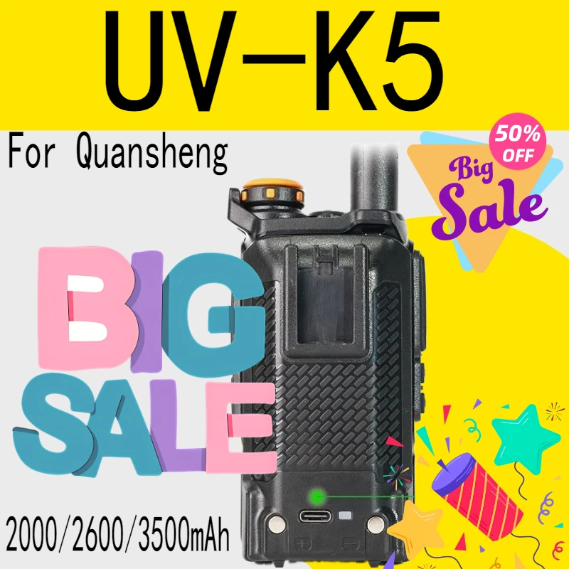 UV-K5 For Quansheng Li-ion Battery 2000/2600/3500mAh Thickened Battery Type-C Charger For UV-K6 Walkie Talkie UV-K5(8) Radio
UV-K5 For Quansheng Li-ion Battery 2000/2600/3500mAh Thickened Battery Type-C Charger For UV-K6 Walkie Talkie UV-K5(8) Radio