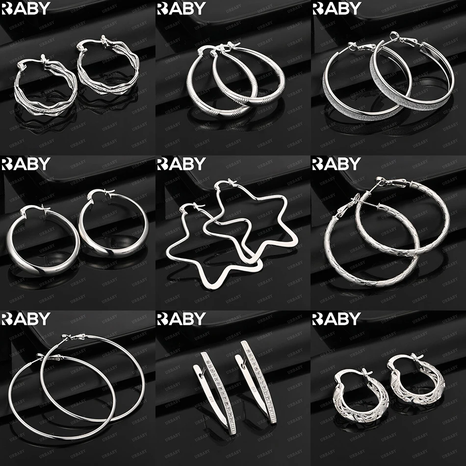 URBABY 925 Sterling Silver Design Earrings Hoop Earrings For Women Fashion Jewelry Charm Grace Noble Wedding Accessories
URBABY 925 Sterling Silver Design Earrings Hoop Earrings For Women Fashion Jewelry Charm Grace Noble Wedding Accessories