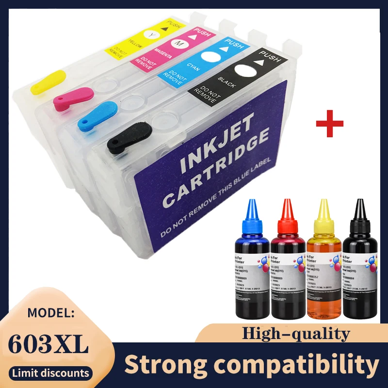 T603XL T603 603XL 603 Refillable Ink Cartridge For Epson XP2100 XP2105 XP3100 XP3105 XP4100 XP4105 WF2810 Printer
T603XL T603 603XL 603 Refillable Ink Cartridge For Epson XP2100 XP2105 XP3100 XP3105 XP4100 XP4105 WF2810 Printer