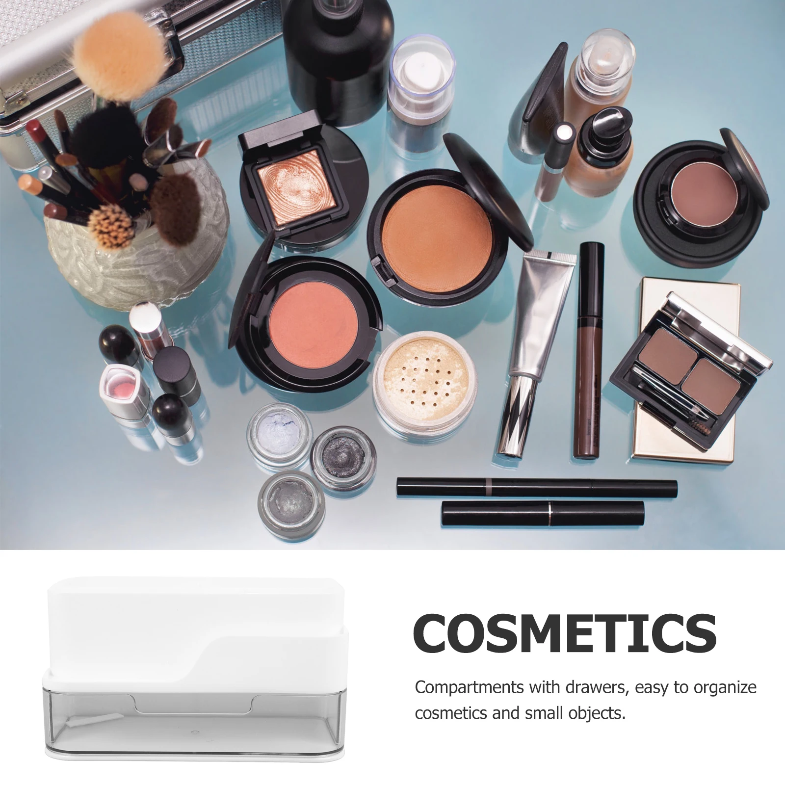 Sturdy Desktop Makeup Organizer Drawers Large Capacity Storage Box Countertop Bedroom Tabletop Space Saving 
Sturdy Desktop Makeup Organizer Drawers Large Capacity Storage Box Countertop Bedroom Tabletop Space Saving