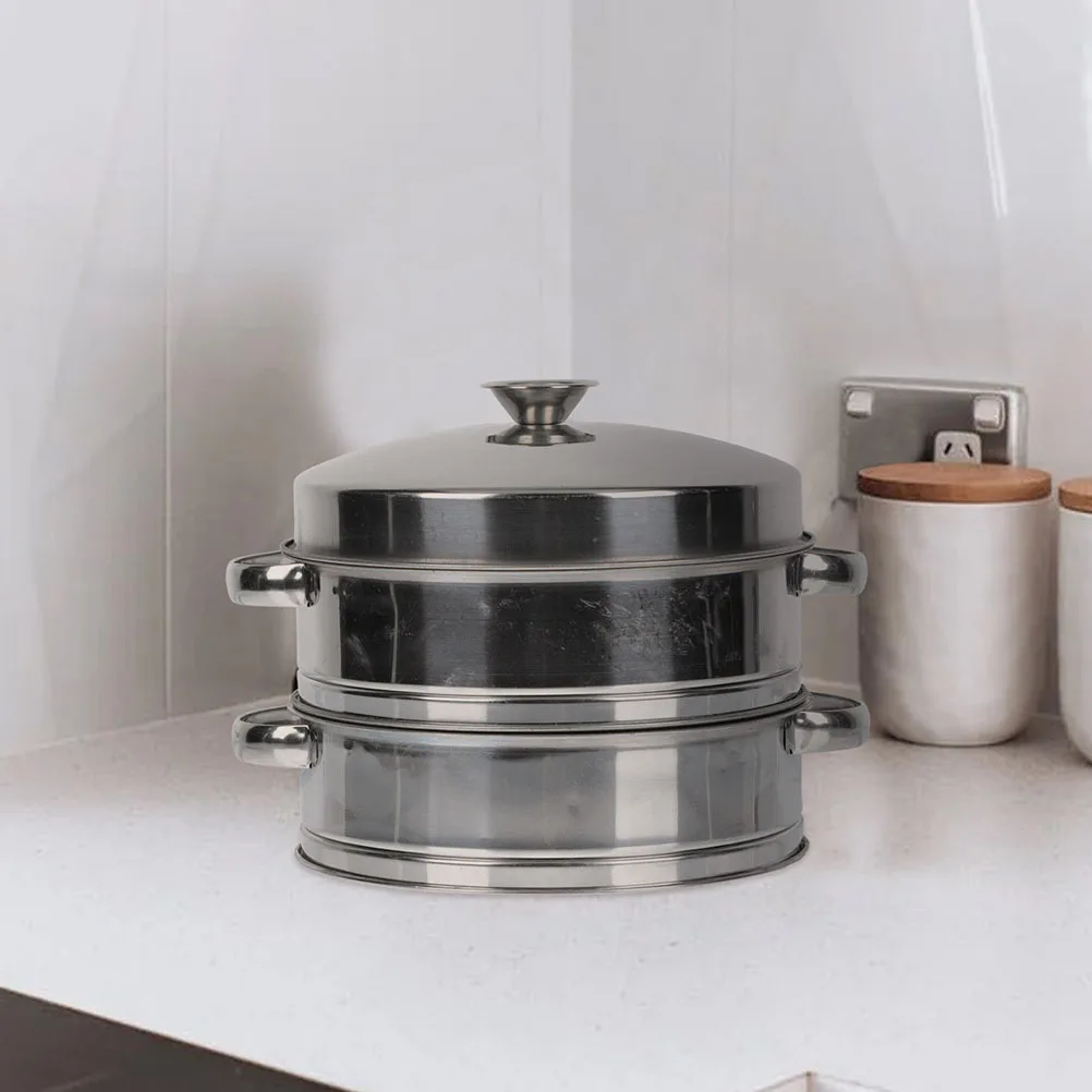 2-Tier Stainless Steel Steamer for Cooking Steamer Basket with Lid Home Kitchen Gadget for Steaming Buns Dumplings and Veggies
2-Tier Stainless Steel Steamer for Cooking Steamer Basket with Lid Home Kitchen Gadget for Steaming Buns Dumplings and Veggies