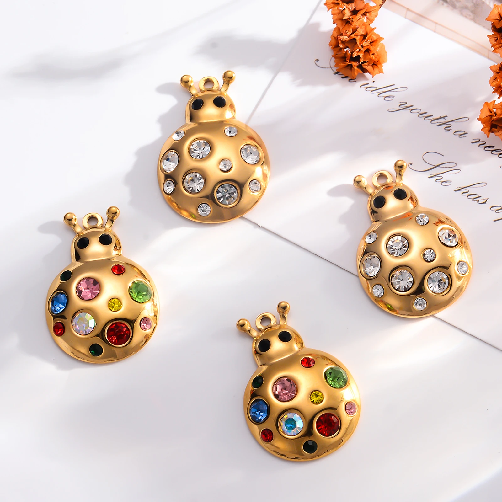 3Pcs Cute Beetle Insect Charms for Jewelry Making Gold Color Crystal Stainless Steel Pendant Diy Woman Jewelry Accessories
3Pcs Cute Beetle Insect Charms for Jewelry Making Gold Color Crystal Stainless Steel Pendant Diy Woman Jewelry Accessories