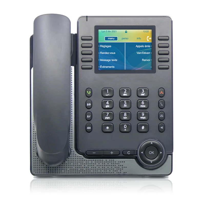 ALE-30h Однопортовый гибридный настольный телефон Digital-IP Essential Dual Stack NOE-SIP 3,5-дюймовый цветной дисплей 320x240 HD Audio
ALE-30h Однопортовый гибридный настольный телефон Digital-IP Essential Dual Stack NOE-SIP 3,5-дюймовый цветной дисплей 320x240 HD Audio