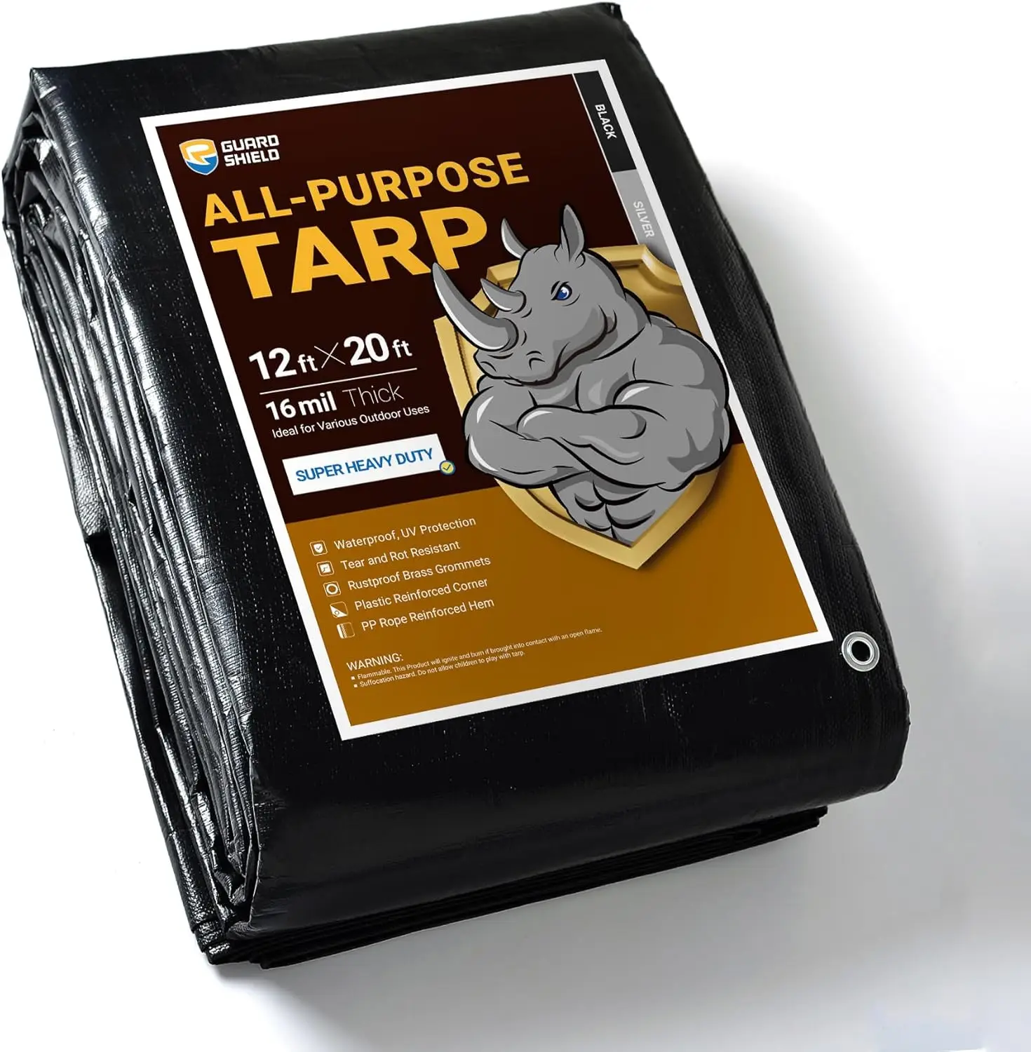 Super Heavy Duty Tarp Cover 12x20 Feet Waterproof Tarps 16mil Thick UV Tear Resistant
Super Heavy Duty Tarp Cover 12x20 Feet Waterproof Tarps 16mil Thick UV Tear Resistant