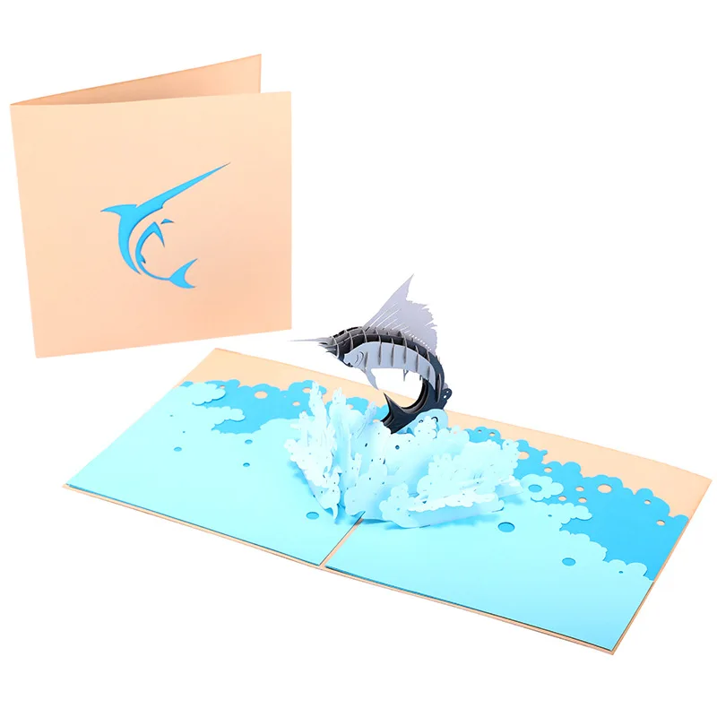 Cartoon Children's Animal Three-dimensional Greeting Card Swordfish 3D Handmade Paper Carving Message Gratitude Card
Cartoon Children's Animal Three-dimensional Greeting Card Swordfish 3D Handmade Paper Carving Message Gratitude Card