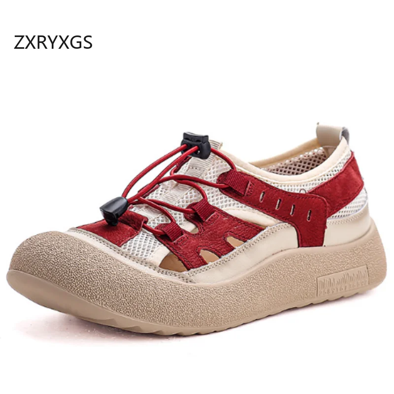 ZXRYXGS Premium Cowhide Mesh Splicing Spell Colors Breathable Summer Sneakers Trendy Sandals Comfort Soft Sole Women Flats 2025
ZXRYXGS Premium Cowhide Mesh Splicing Spell Colors Breathable Summer Sneakers Trendy Sandals Comfort Soft Sole Women Flats 2025