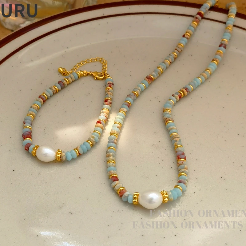 Trendy Jewelry Set High Quality Senior Sense Stones Pearl Pendant Necklace For Women Girl Popular Bracelet Vintage Design
Trendy Jewelry Set High Quality Senior Sense Stones Pearl Pendant Necklace For Women Girl Popular Bracelet Vintage Design