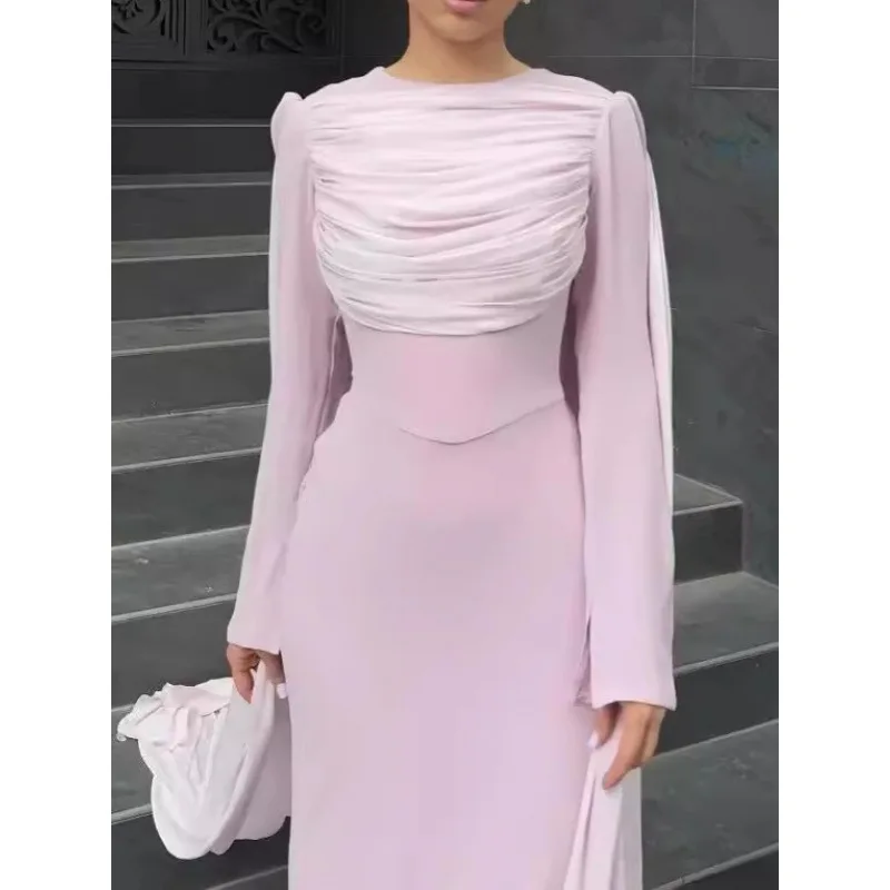 2025Spring and Autumn New European and American Style Export Chiffon Splicing Elegant Slim Evening Dress for Women
2025Spring and Autumn New European and American Style Export Chiffon Splicing Elegant Slim Evening Dress for Women