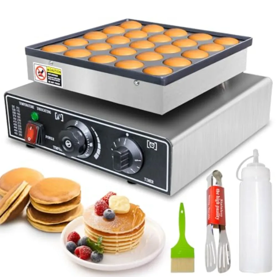 Mini Pancake Maker 25pcs Dutch Pancake Baker Maker Commercial Poffertjes Electric Dorayaki Maker Stainless Steel Temp and Time
Mini Pancake Maker 25pcs Dutch Pancake Baker Maker Commercial Poffertjes Electric Dorayaki Maker Stainless Steel Temp and Time
