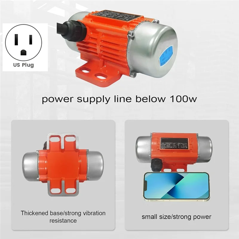 ABKP-100W Single Phase AC 110V 3600RPM Concrete Vibration Motor With Power Plug For Shaker Table US Plug
ABKP-100W Single Phase AC 110V 3600RPM Concrete Vibration Motor With Power Plug For Shaker Table US Plug