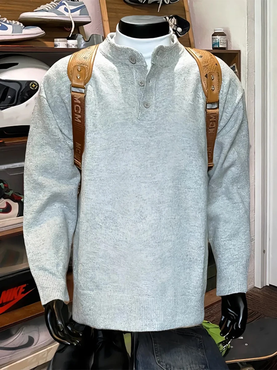 Мужской трикотажный джемпер Henry Collar для осени и зимы, базовый слой, премиум-качество, свободный крой, полиэстер
Мужской трикотажный джемпер Henry Collar для осени и зимы, базовый слой, премиум-качество, свободный крой, полиэстер