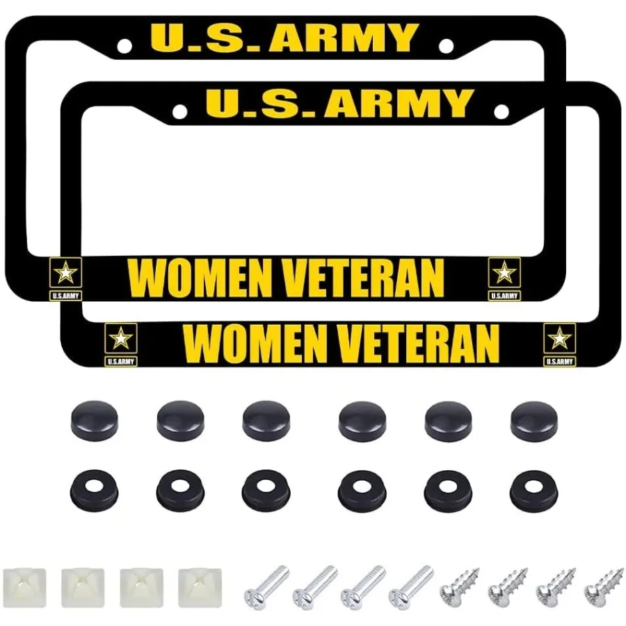 2Pcs for US Army Women Veteran License Plate Frames Matte Black Aluminum License Plate for Women Veteran License Plate Holder
2Pcs for US Army Women Veteran License Plate Frames Matte Black Aluminum License Plate for Women Veteran License Plate Holder