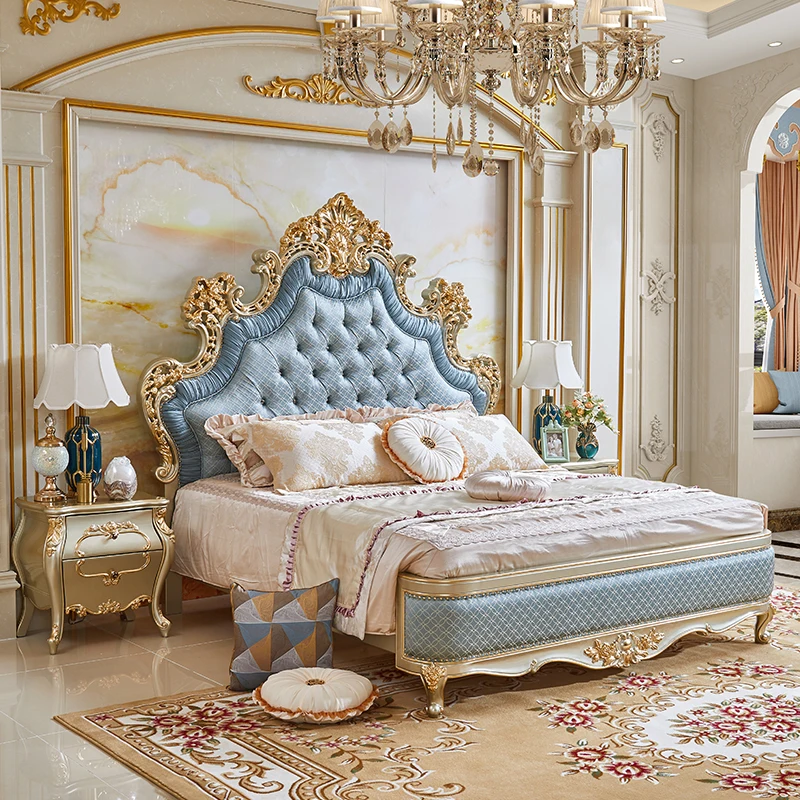 European solid wood bed master bedroom double bed fabric court bed French romantic classical high-end hand-carved
European solid wood bed master bedroom double bed fabric court bed French romantic classical high-end hand-carved