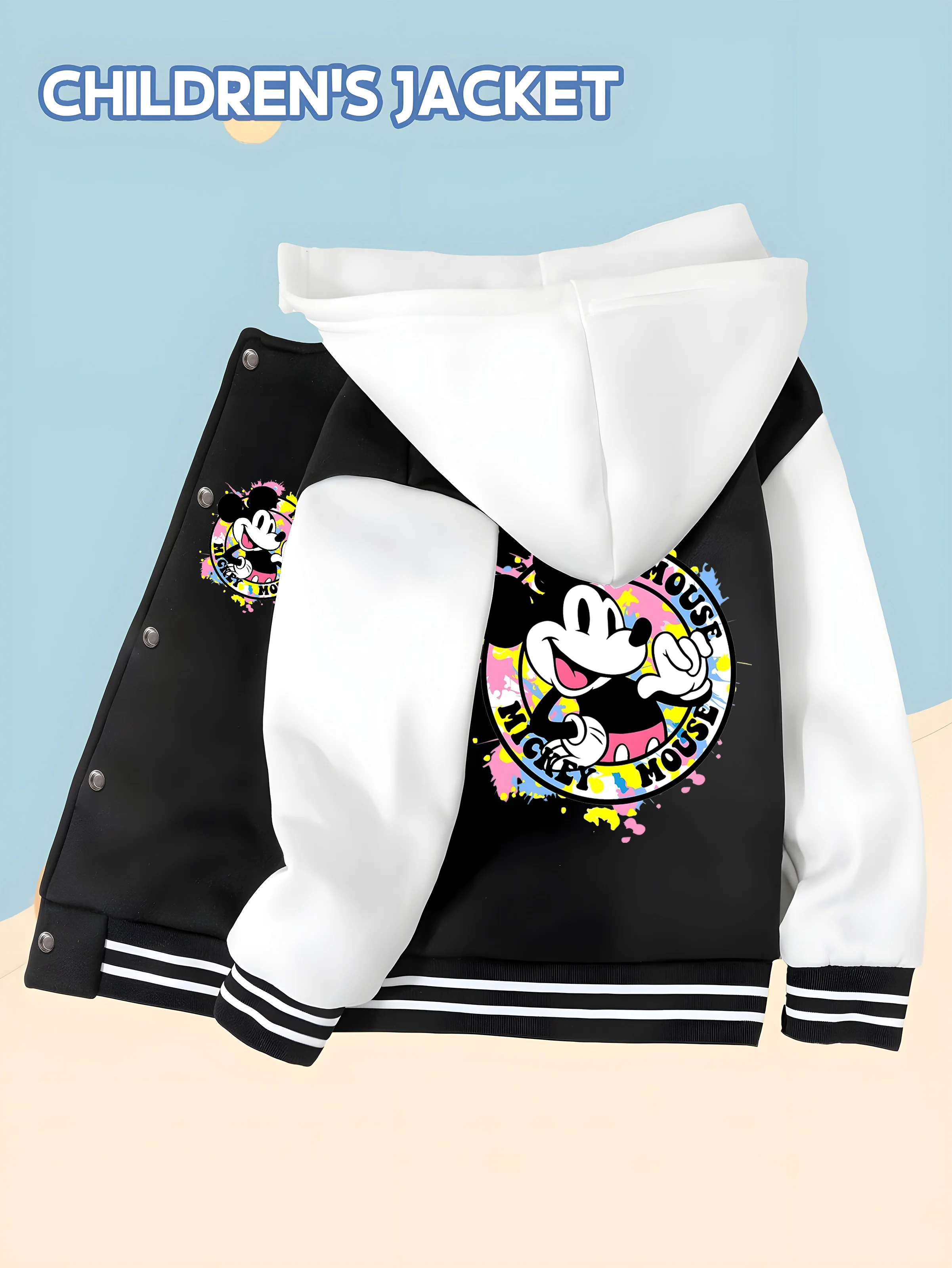 MINISO Disney Boys Baseball Jacket - Mickey Mouse trendy ink print, personalized double-sided pattern, versatile and cool
MINISO Disney Boys Baseball Jacket - Mickey Mouse trendy ink print, personalized double-sided pattern, versatile and cool