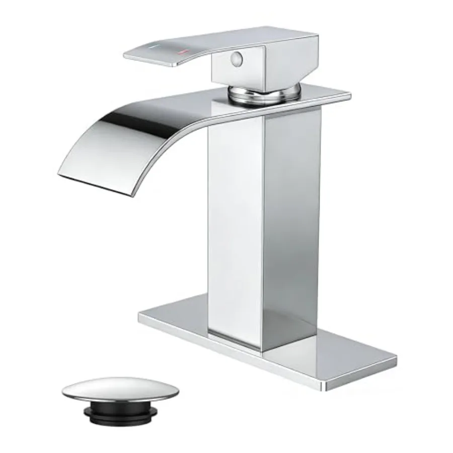 Waterfall Bathroom Faucets 1 or 3 Hole, Vanity Single Bathroom Sink Faucet with cUPC Supply Line and Pop Up Drain, Suitable for
Waterfall Bathroom Faucets 1 or 3 Hole, Vanity Single Bathroom Sink Faucet with cUPC Supply Line and Pop Up Drain, Suitable for