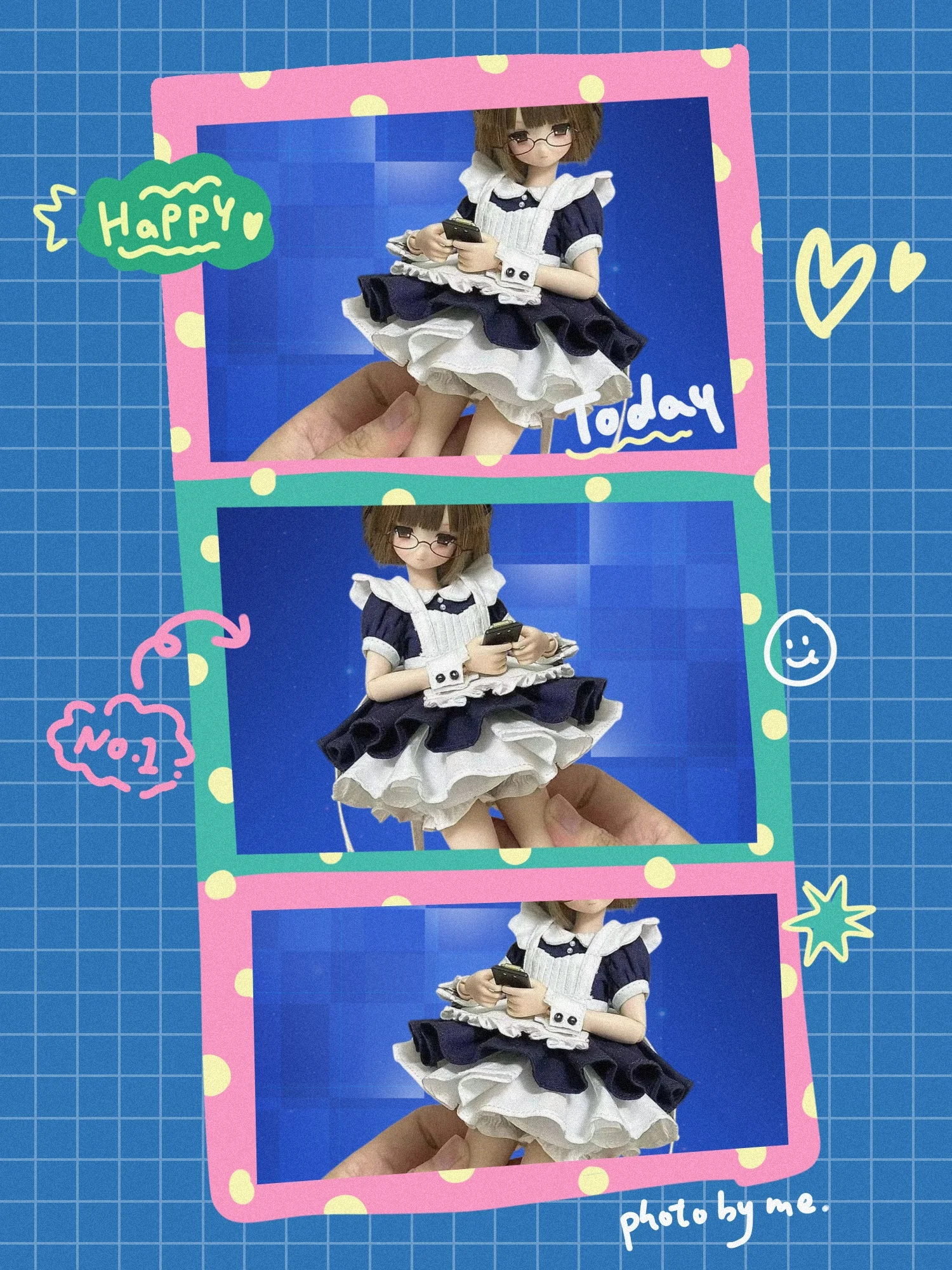 【Clothing Only】Handmade Trend Versatile Sweet Cute Deep Blue Maid Set Fit Ob24 bjd azone Action Figure Body
【Clothing Only】Handmade Trend Versatile Sweet Cute Deep Blue Maid Set Fit Ob24 bjd azone Action Figure Body