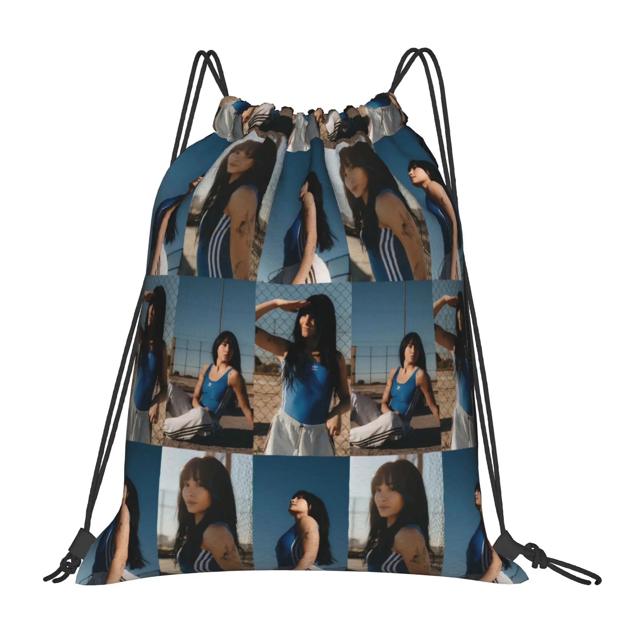 Singer Aitanas Cuarto Azul Tour Drawstring Backpack Sports Gym Bag Water Resistant String Sackpack for Running